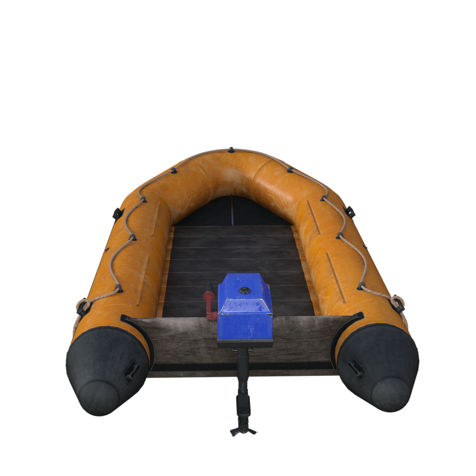 bateau avec moteur isolé 3d le rendu png