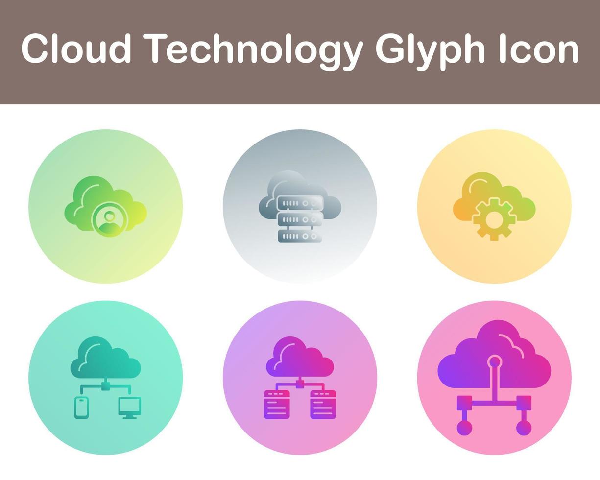 Cloud Technology Vector Icon Set