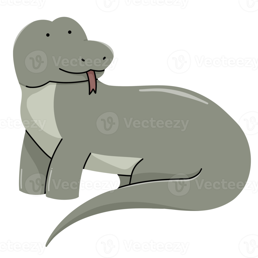 komodo dragon cute illustration png