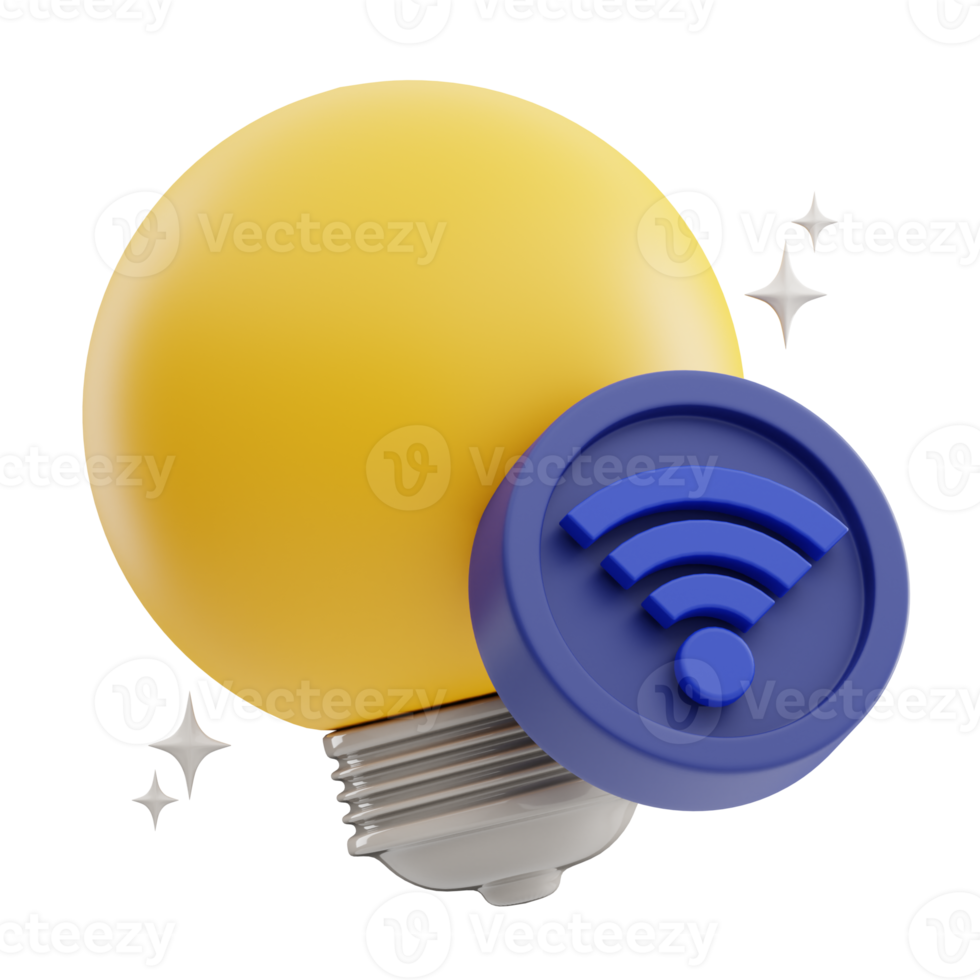 Smart bulb 3D Illustration 21014306 PNG