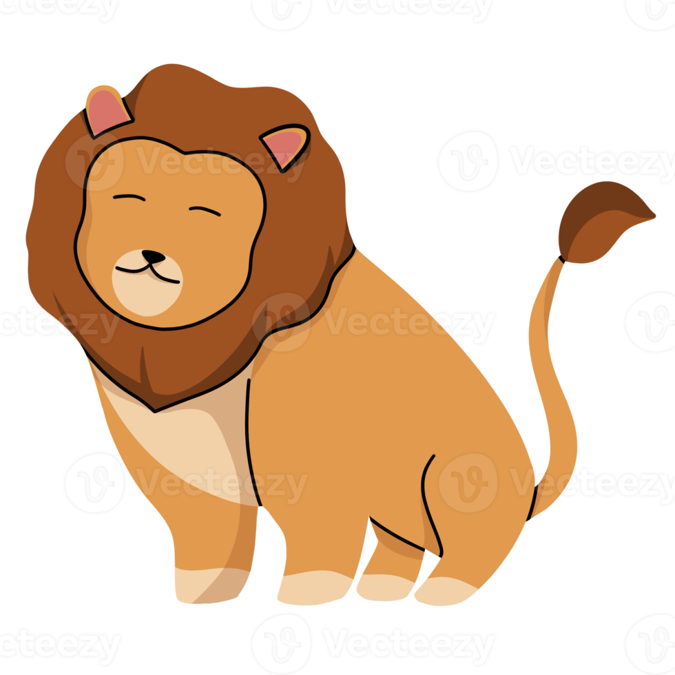 Lion cute illustration png