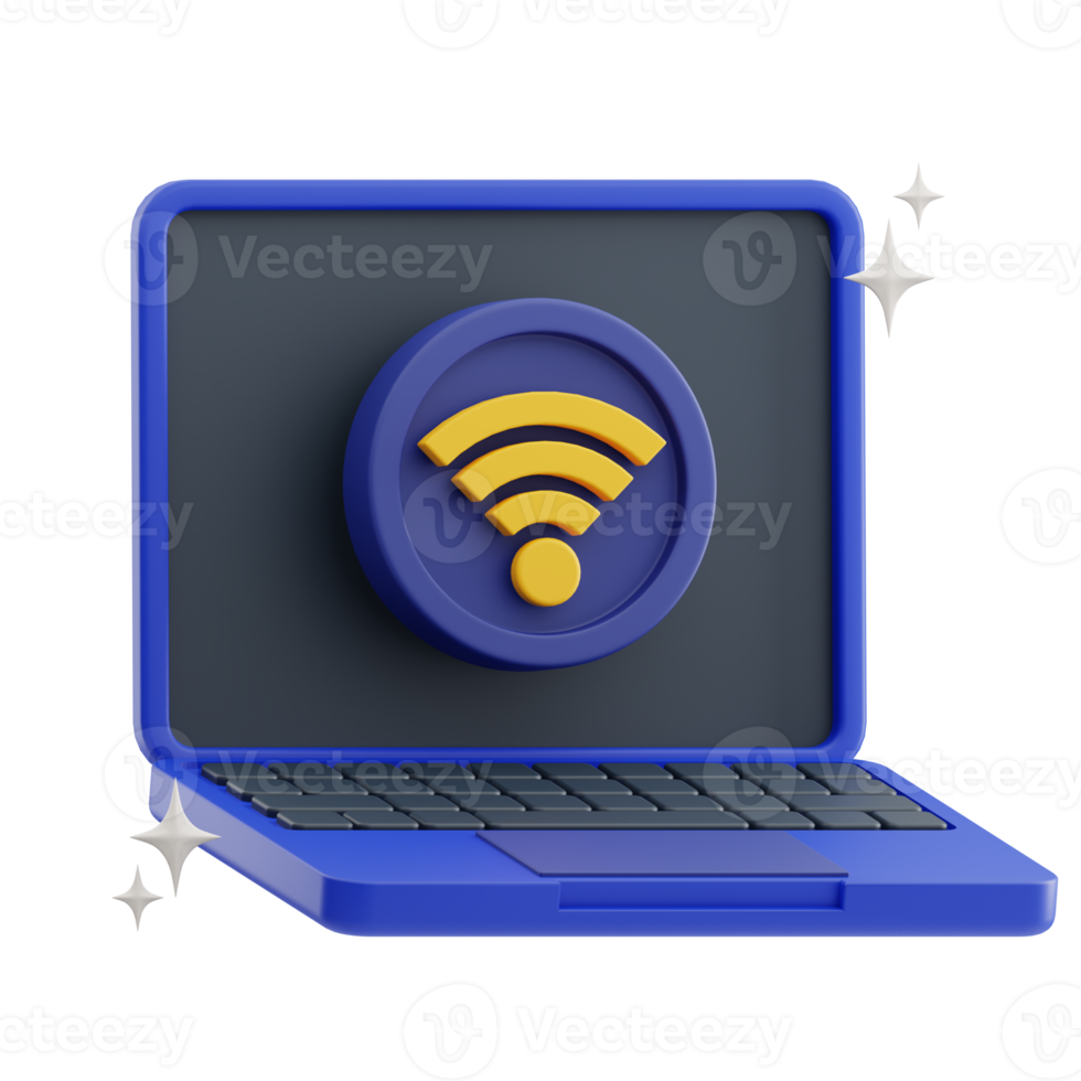 Computer laptop 3D Illustration png
