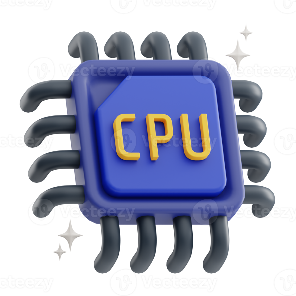 Central processing unit 3D Illustration png