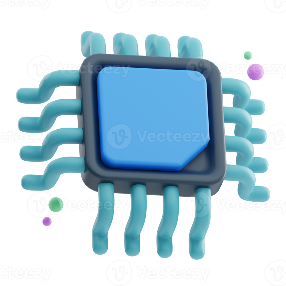 CPU numérisation 3d illustration png