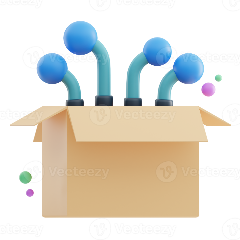 Inbox digitalization 3D Illustration png