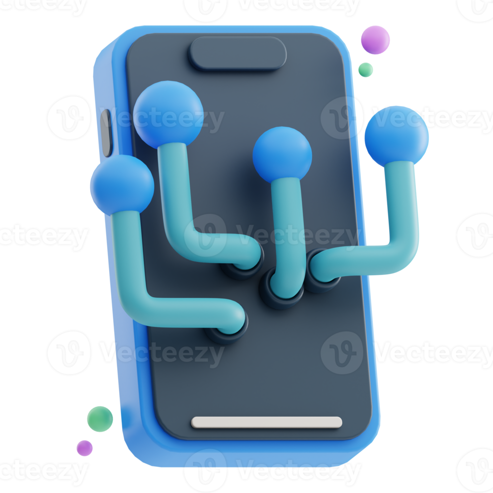 Phone digitalization 3D Illustration png