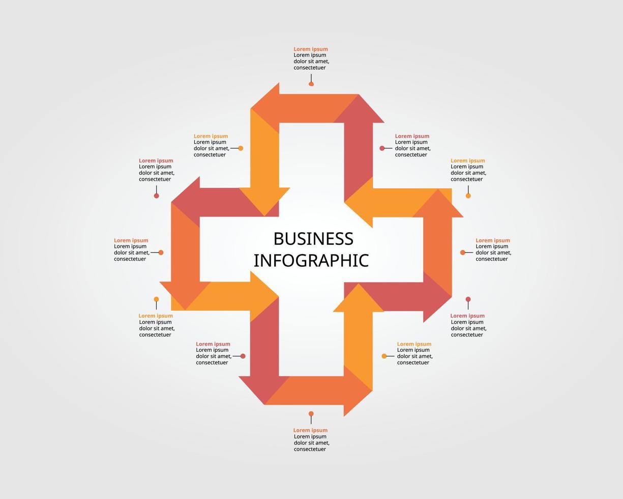 timeline arrow chart template for infographic for presentation for 12 element vector