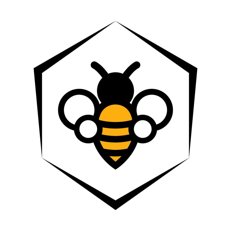 bee honey cartoon logo vector isolate on white background