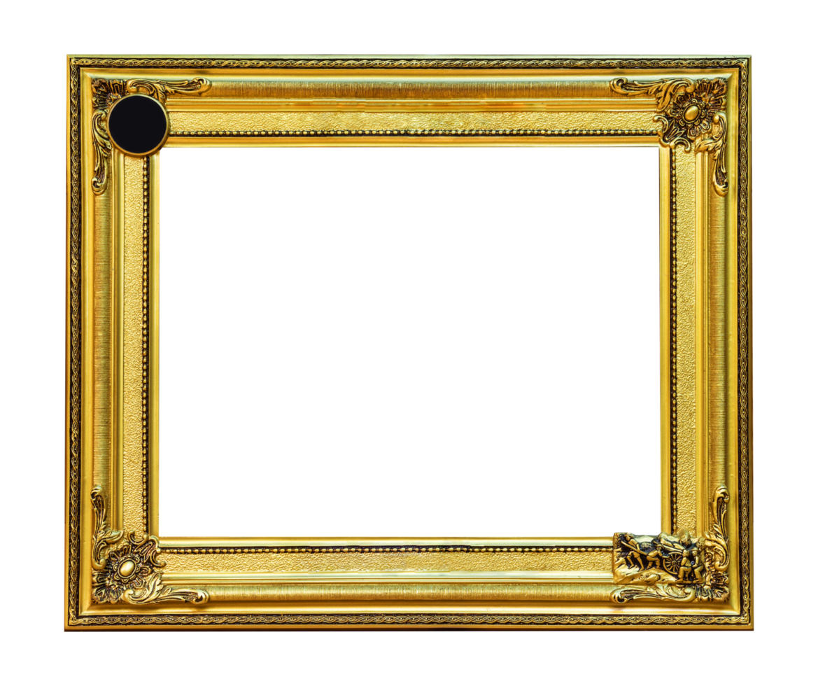 Empty photo frame on isolate on transparent background. Png realistic design element.
