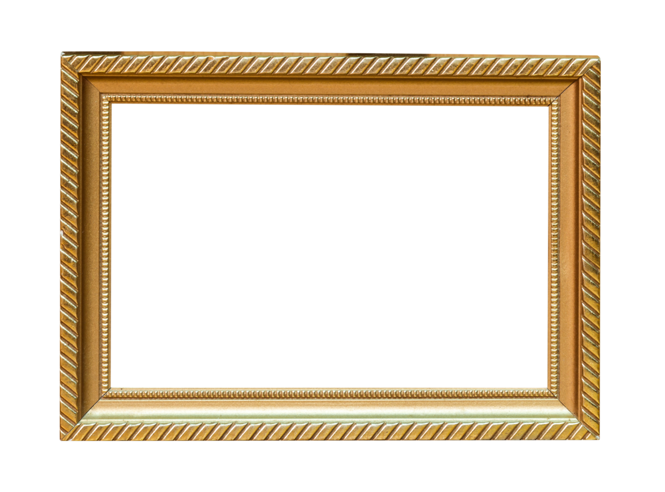 Empty photo frame on isolate on transparent background. Png realistic design element.