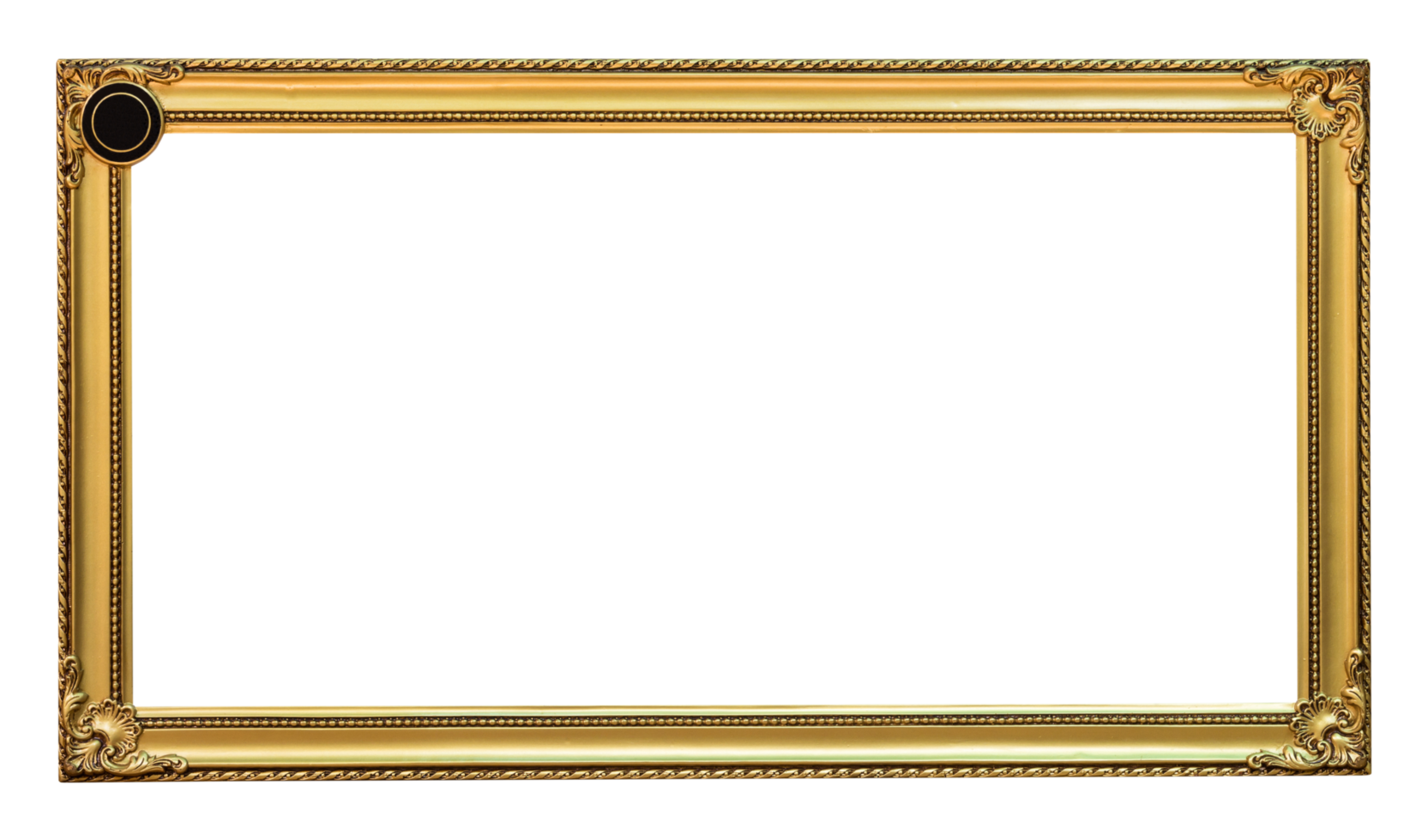 Empty photo frame on isolate on transparent background. Png realistic design element.