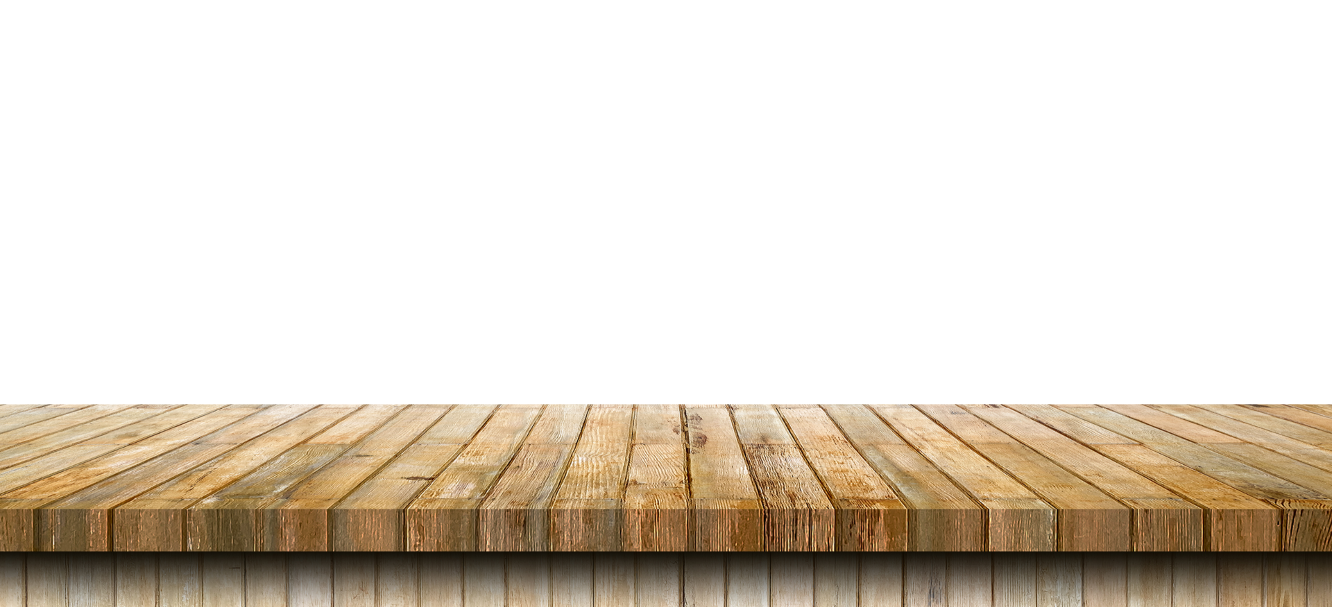 Empty old wood table on isolate on transparent background. Png realistic design element.