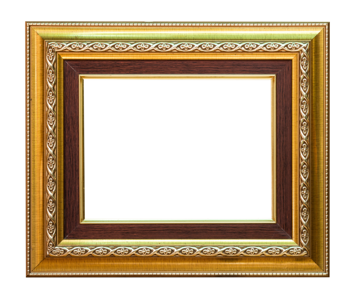 Empty photo frame on isolate on transparent background. Png realistic design element.
