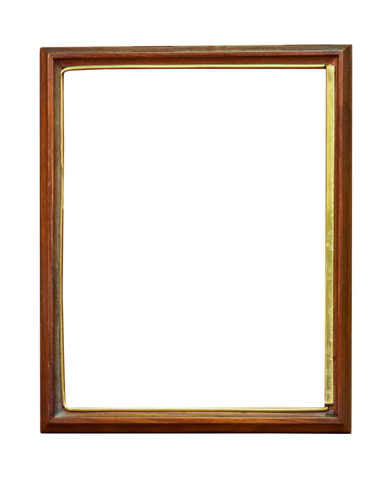 Empty photo frame on isolate on transparent background. Png realistic design element.