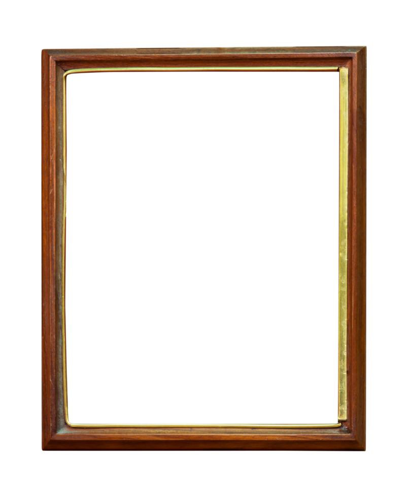 Empty photo frame on isolate on transparent background. Png realistic design element.