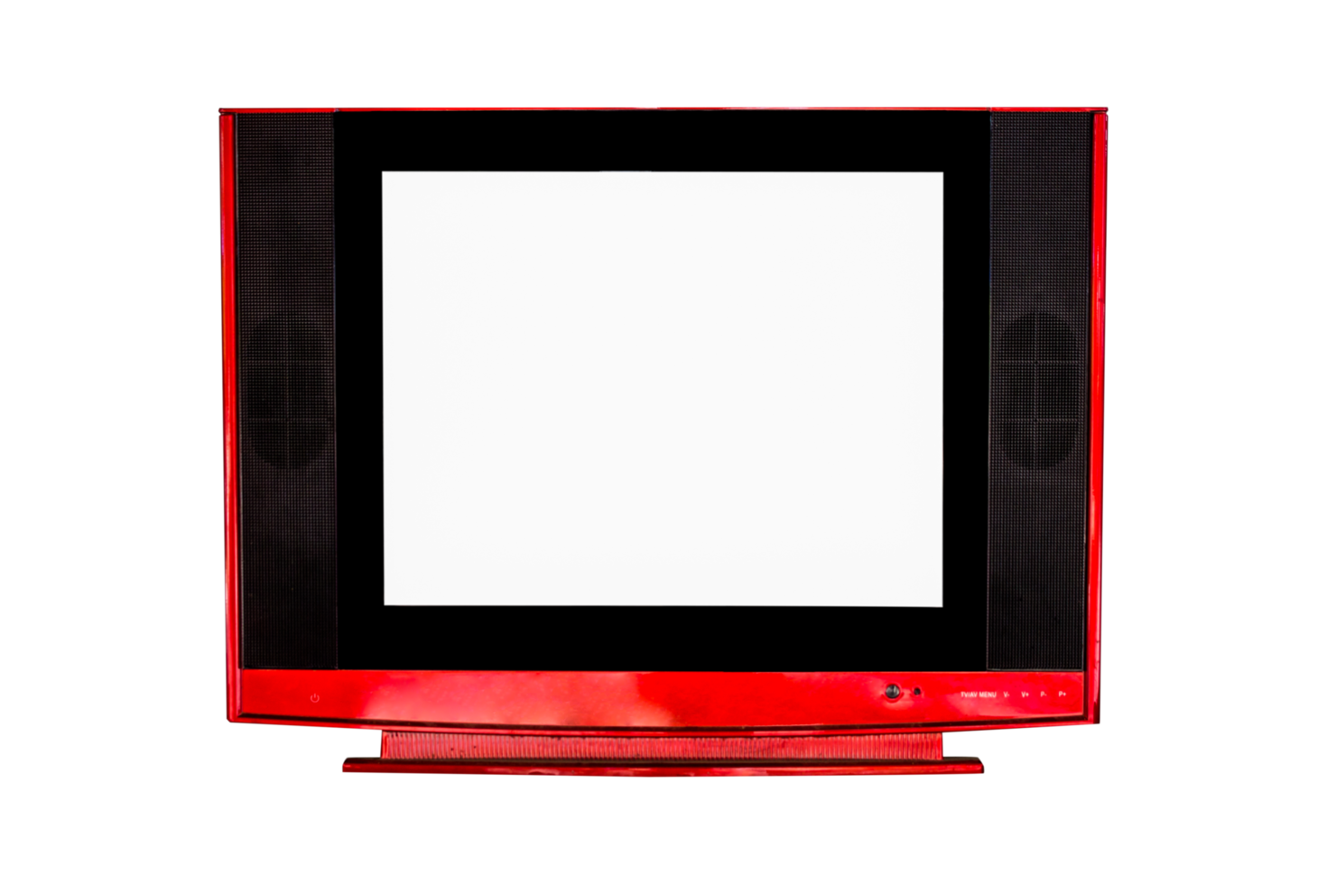 antiguo el rojo television en transparente antecedentes. png realista diseño elemento.