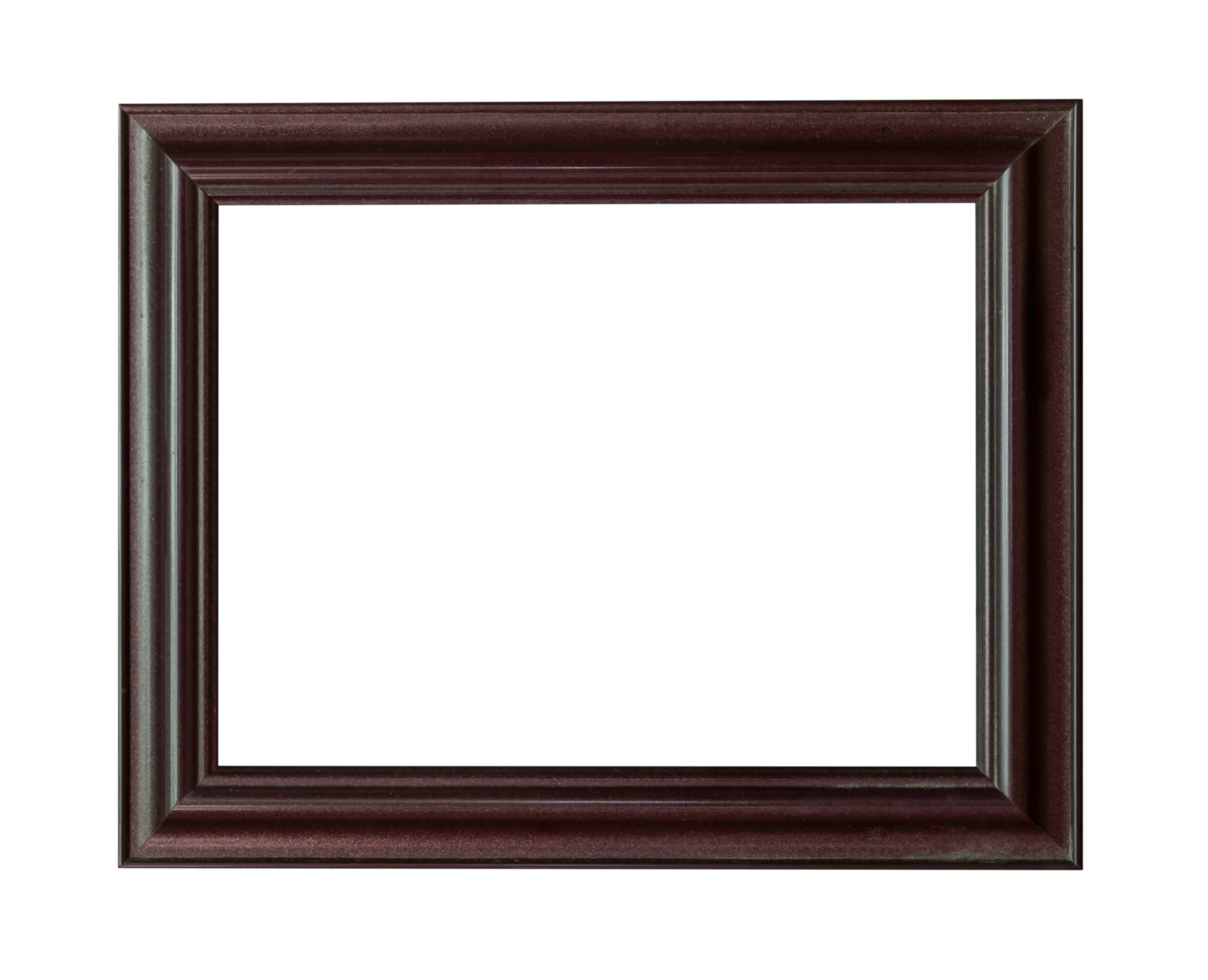 Empty photo frame on isolate on transparent background. Png realistic design element.