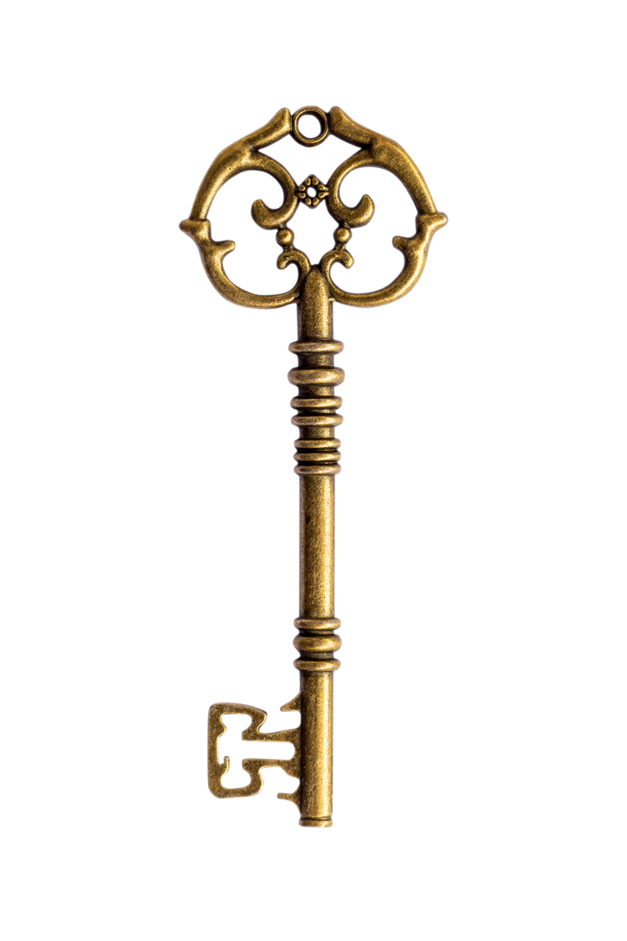 Close up old vintage key isolated on transparent background Png