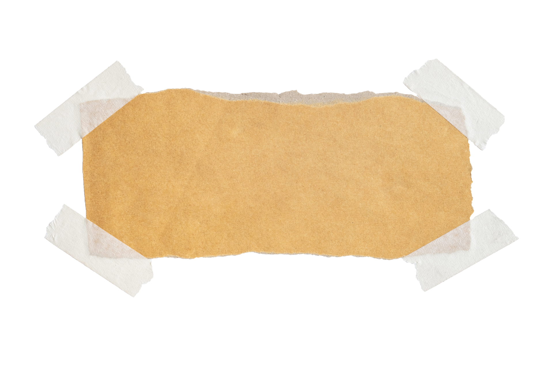 Brown paper with stick tape isolated on transparent background. Png