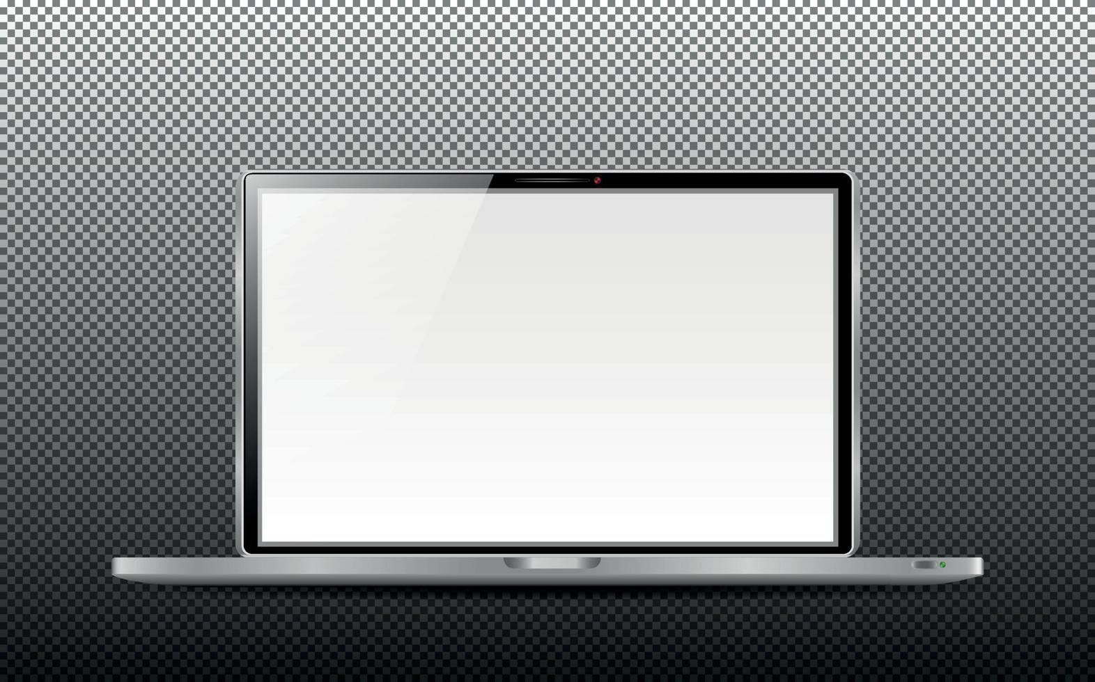 Laptop realistic computer in mockup style. Laptop isolated on a transparent background. Vector illustration
