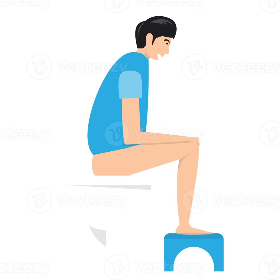 man sitting on toilet bowl design png