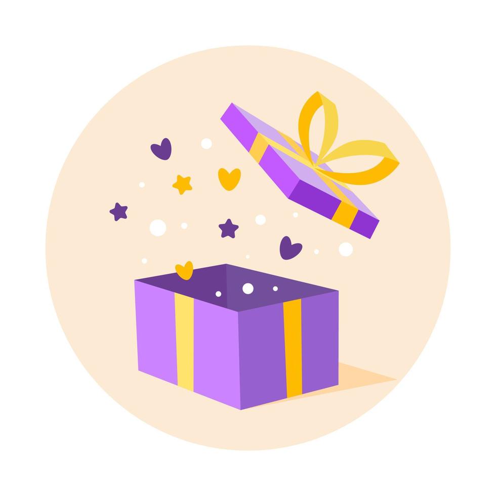 Gift Surprise Box. Surprise Inside vector