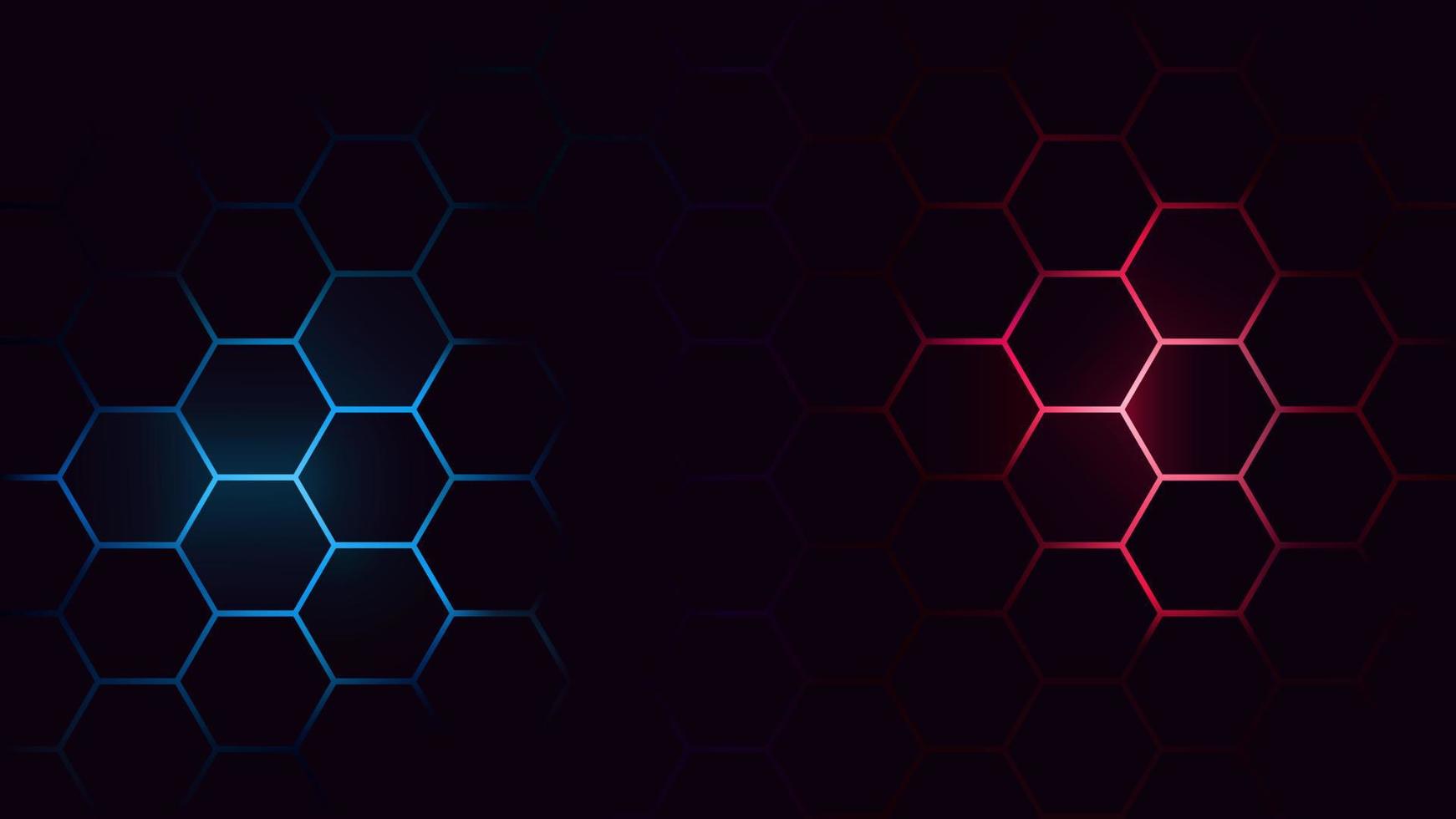 Dark neon hexagon gaming background vector