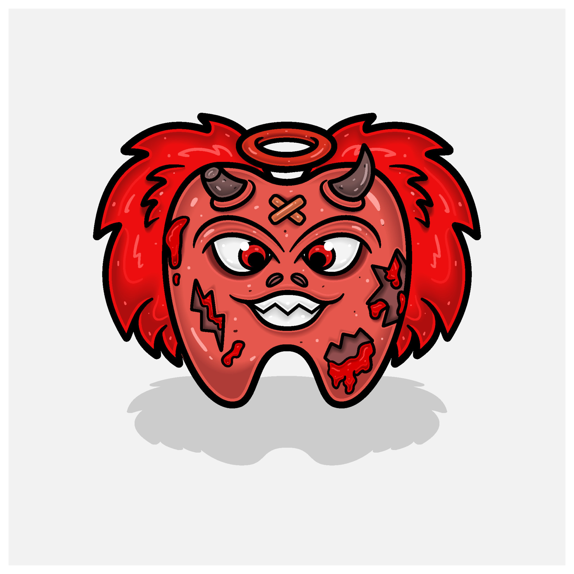 Evil Tooth Fairy Character Cartoon. With Simple Gradients. 21015681