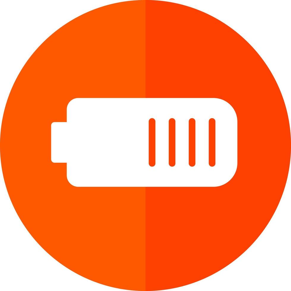 Battery Half Vector Icon Design