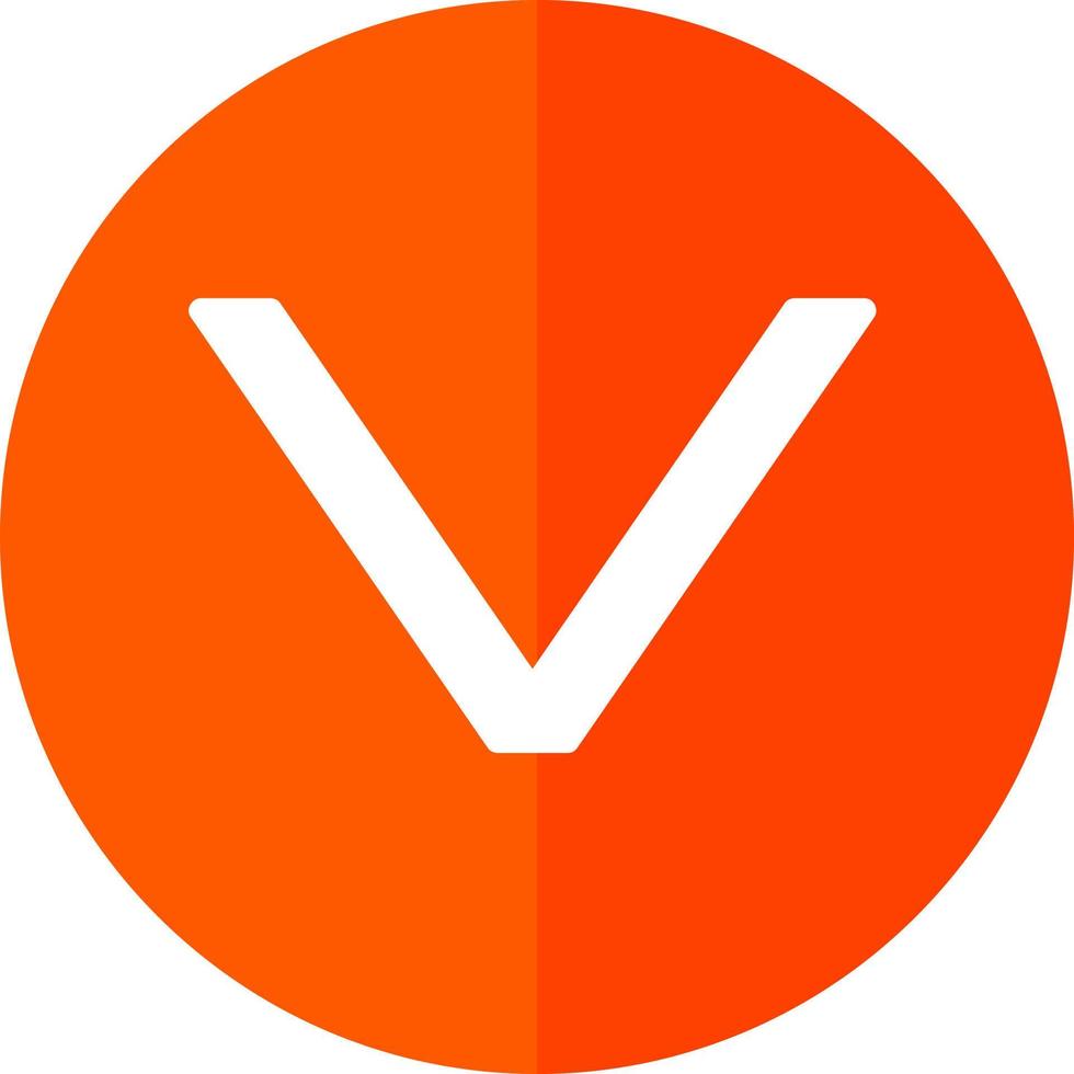 Angle Down Vector Icon Design
