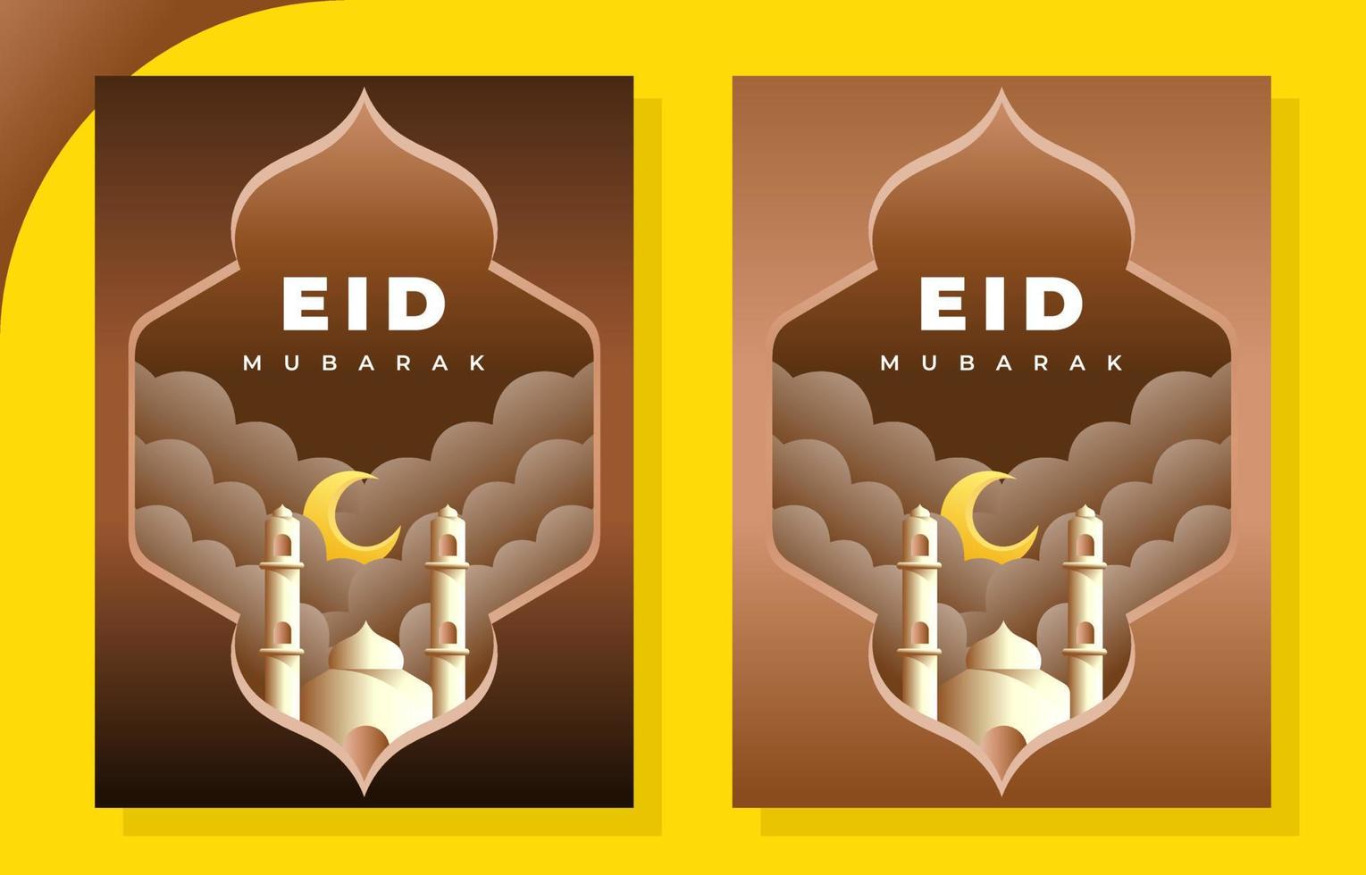 Eid Mubarak or Eid Al Fitr Template Design. Holy Day for Muslim and Islamic People. Paper cut style. Suitable for poster, banner, campaign, and greeting card vector