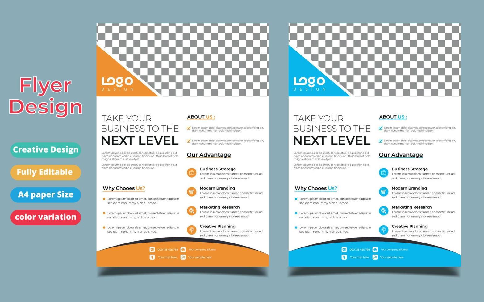 Business brochure flyer design layout template A4, blur background, Template vector design for Magazine, Poster, Corporate Presentation, Portfolio, Flyer infographic, layout