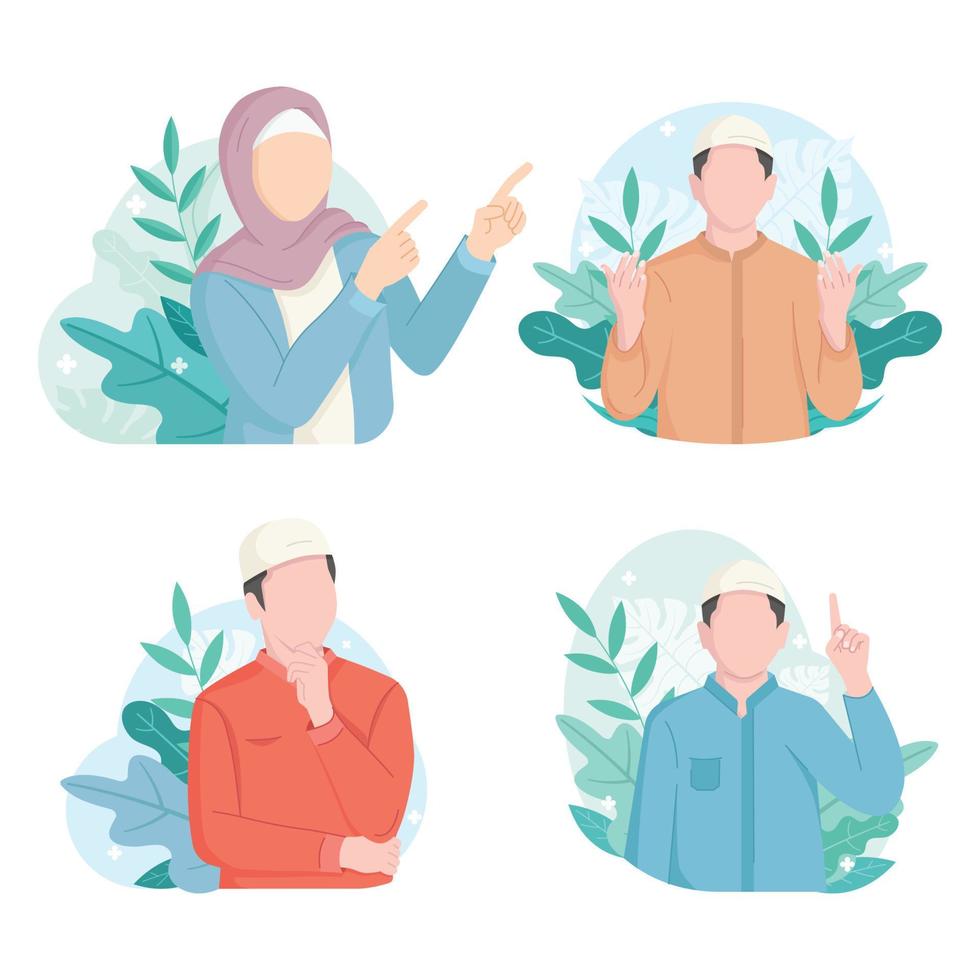 illustration of muslim people vector