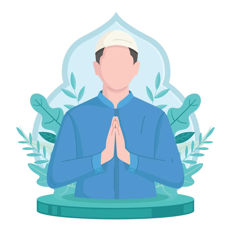 Muslim man illustration, for Ramadan greeting card vector