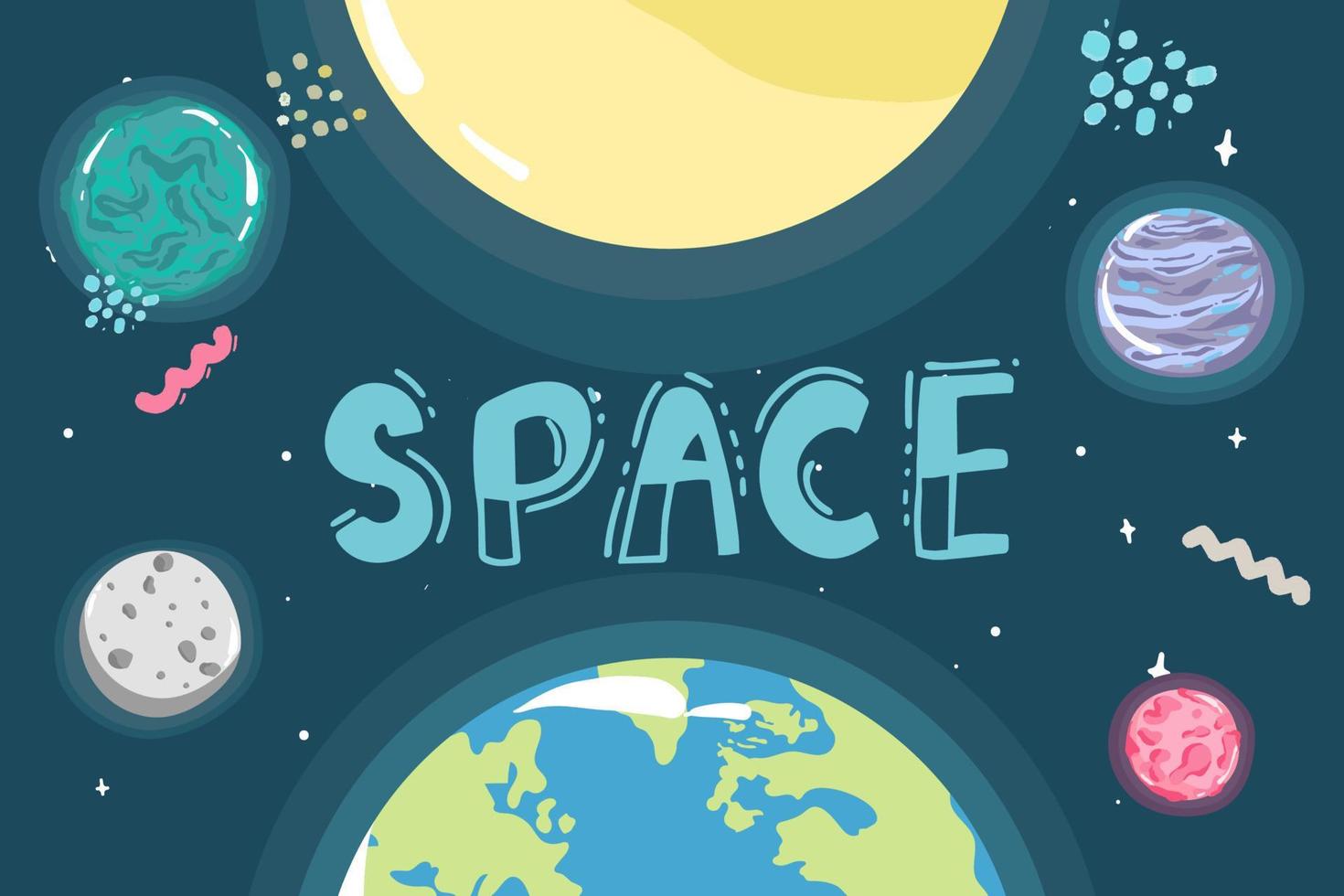 Planet earth cosmic night view with sunshine light on the globe surface astronomic realistic poster vector illustration