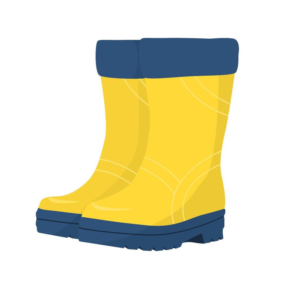 Yellow rubber boots in cartoon style. Vector illustration. 21016527 ...