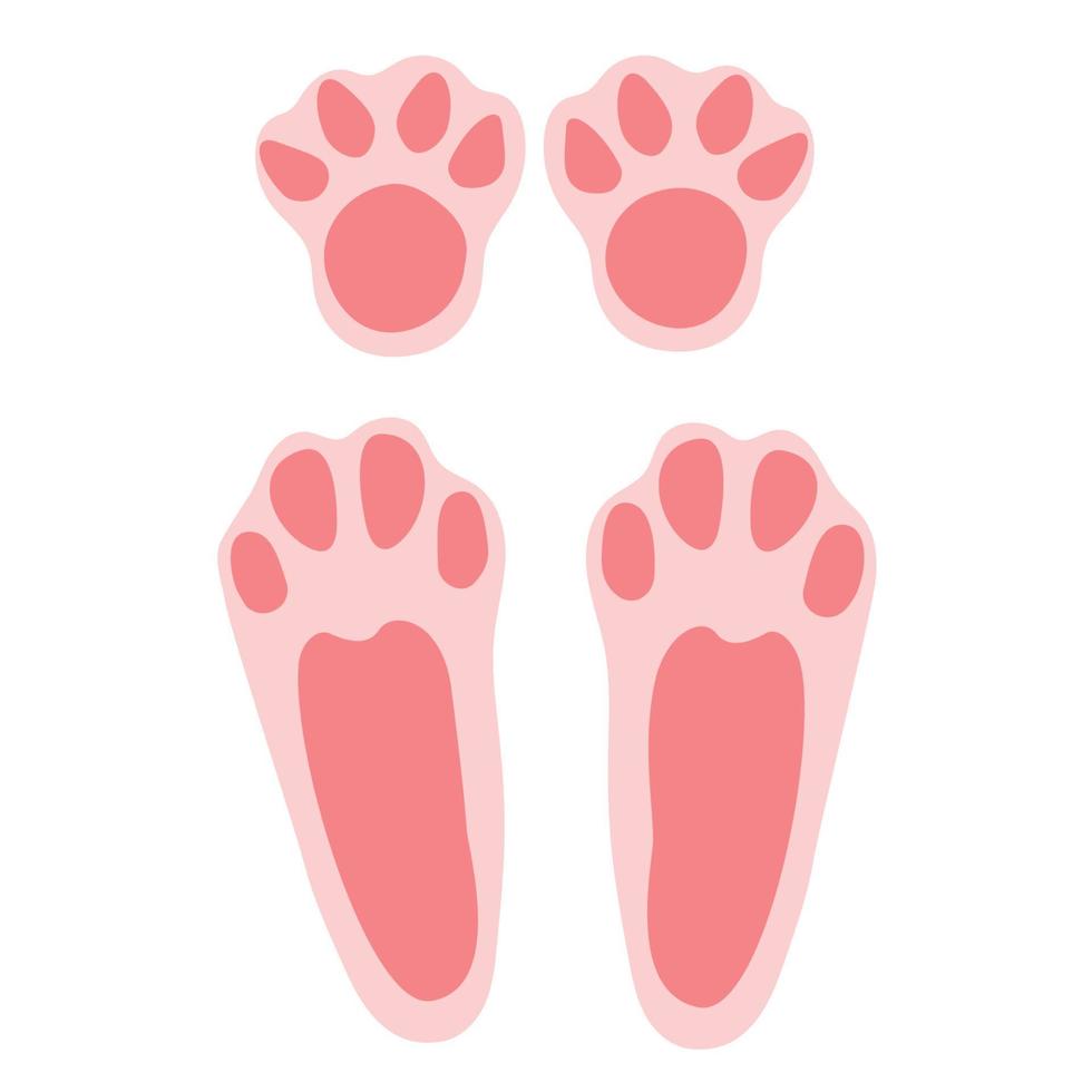 Cute rabbit footprints. Isolated illustration on a white background. Vector illustration.