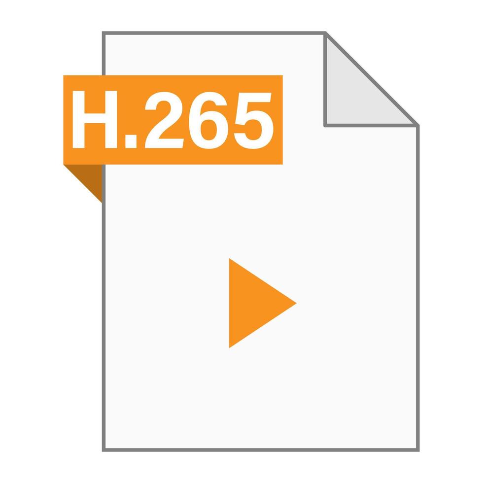 diseño plano moderno del icono de archivo h.265 para web vector