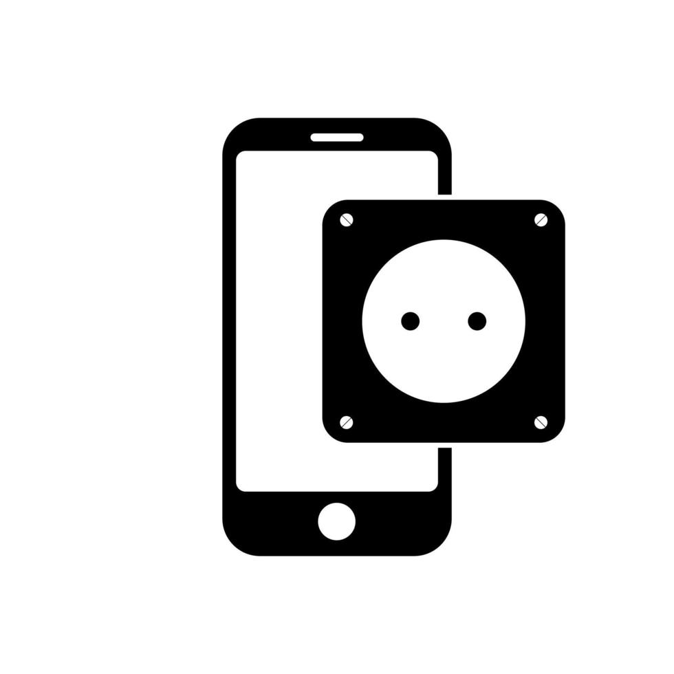 Phone with socket plug icon symbol for app and web vector