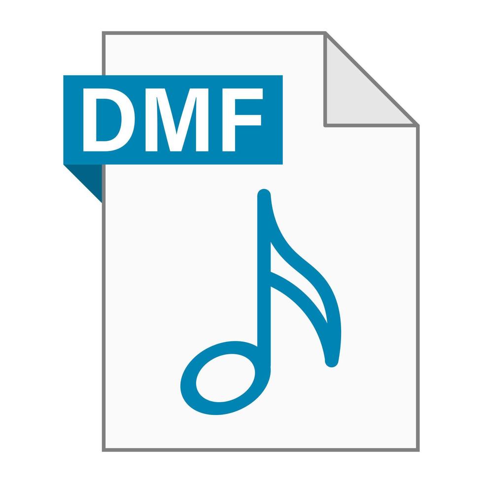 diseño plano moderno de icono de archivo dmf para web vector