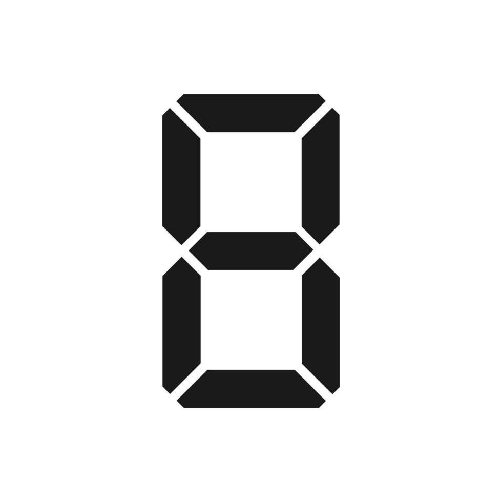 Simple illustration of digital number. Electronic figure of number eight vector