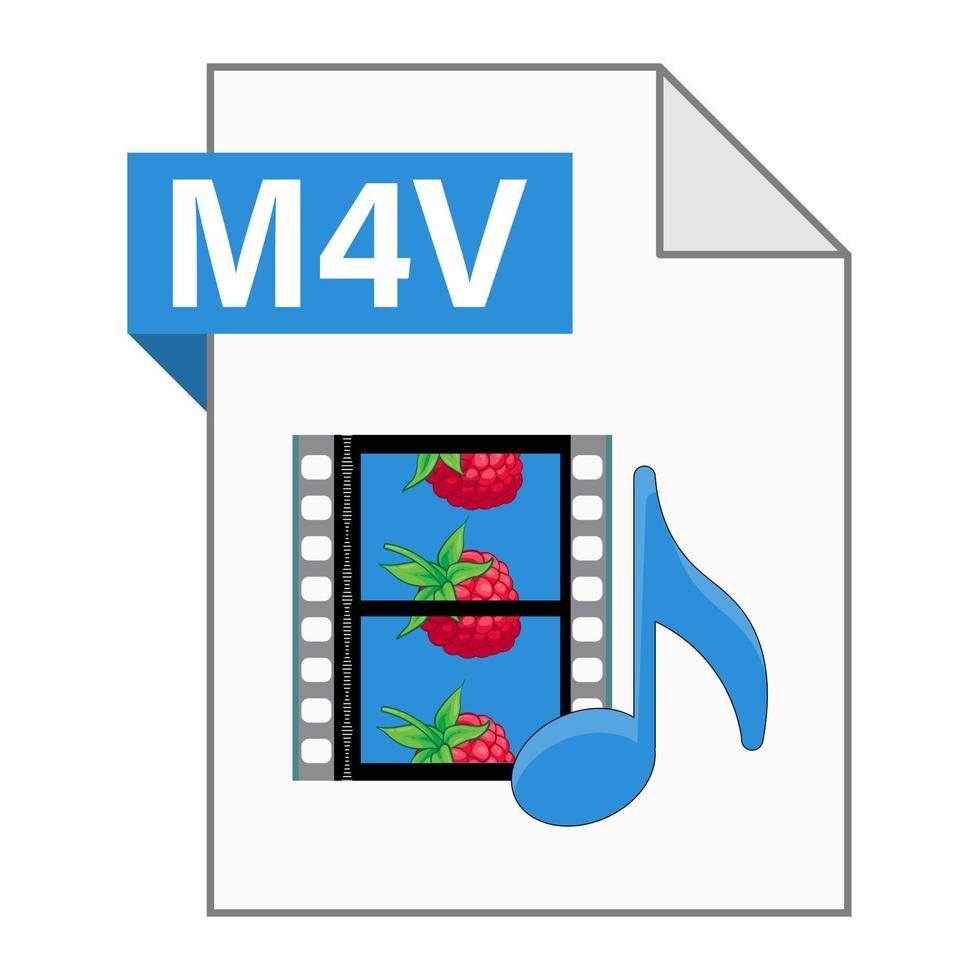 Modern flat design of M4V file icon for web vector