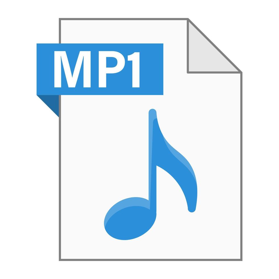 diseño plano moderno de icono de archivo mp1 para web vector