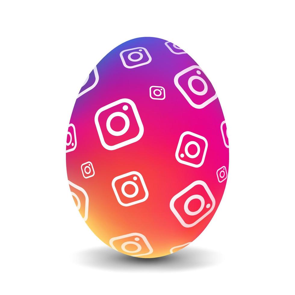 Zhytomyr, Ukraine - March 1, 2023 Insta color chicken egg for easter Realistic and volumetric egg vector