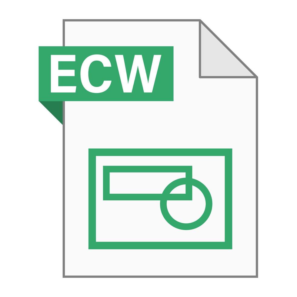 diseño plano moderno de icono de archivo ecw para web vector