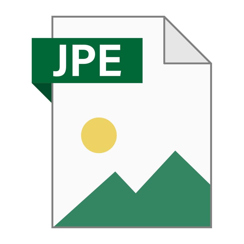 diseño plano moderno del icono de archivo jpe para web vector