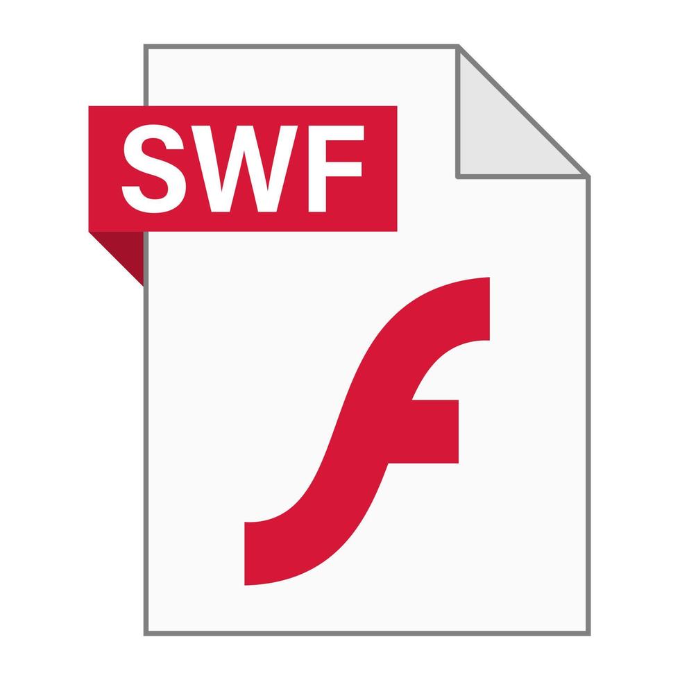 diseño plano moderno del icono de archivo swf para web vector