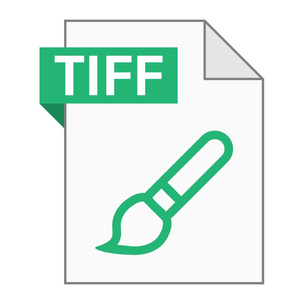diseño plano moderno del icono de archivo tiff para web vector