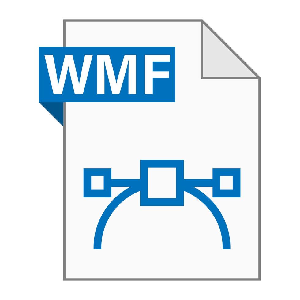 diseño plano moderno del icono de archivo wmf para web vector