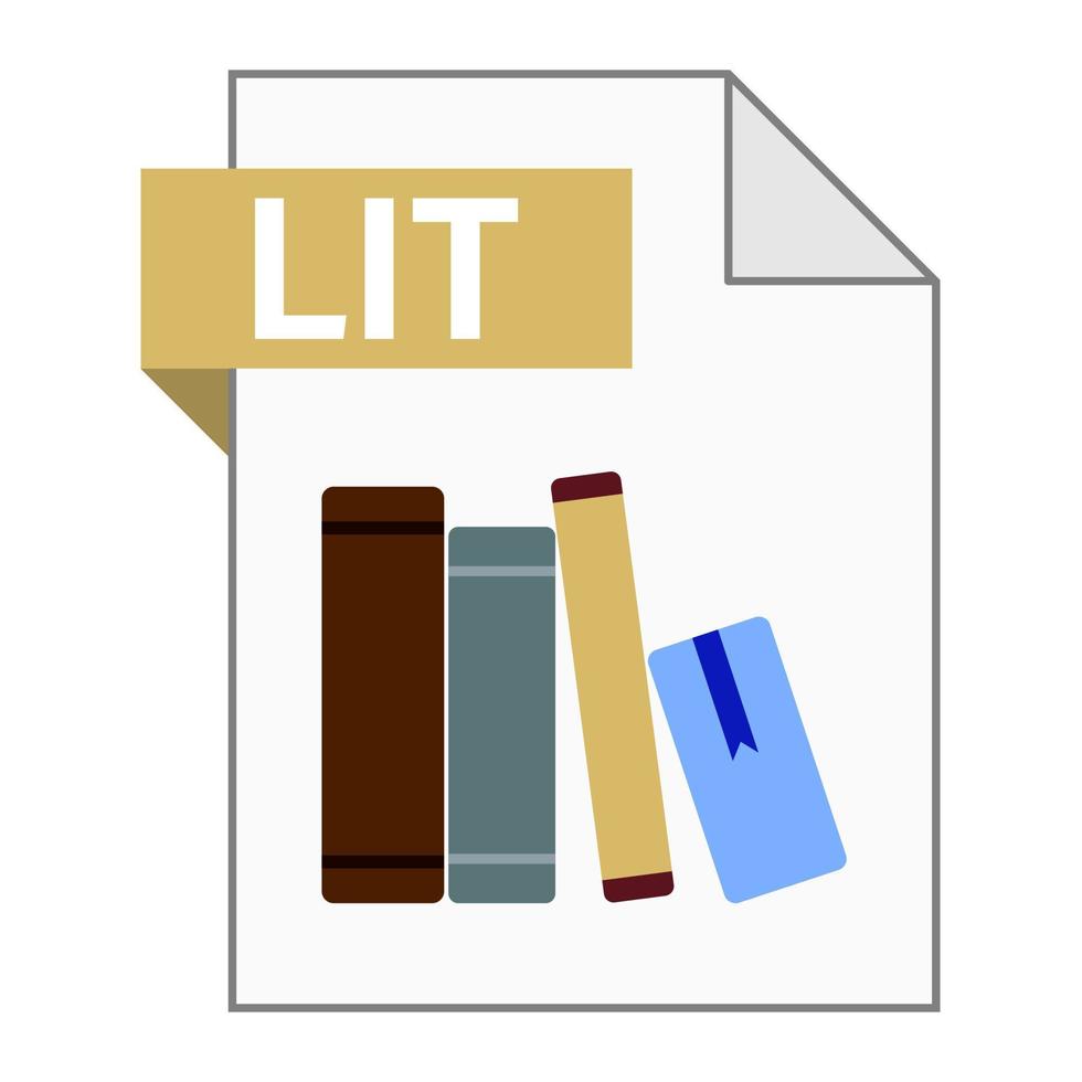 Modern flat design of LIT file icon for web vector